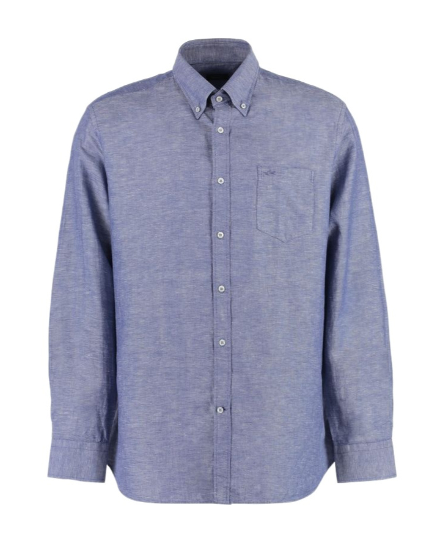 Paul & Shark Logo Long-sleeved Shirt In Blue
