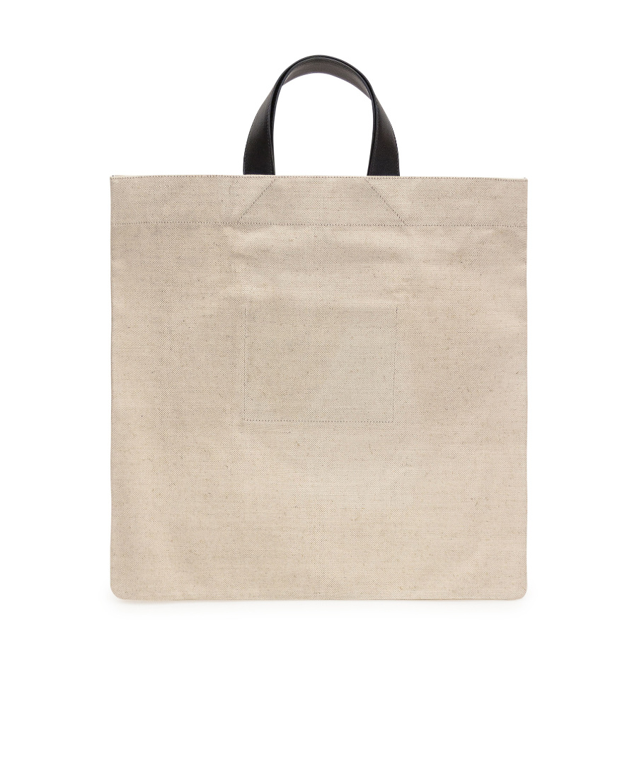 Jil Sander Logo Printed Square Shape Tote Bag In Nude