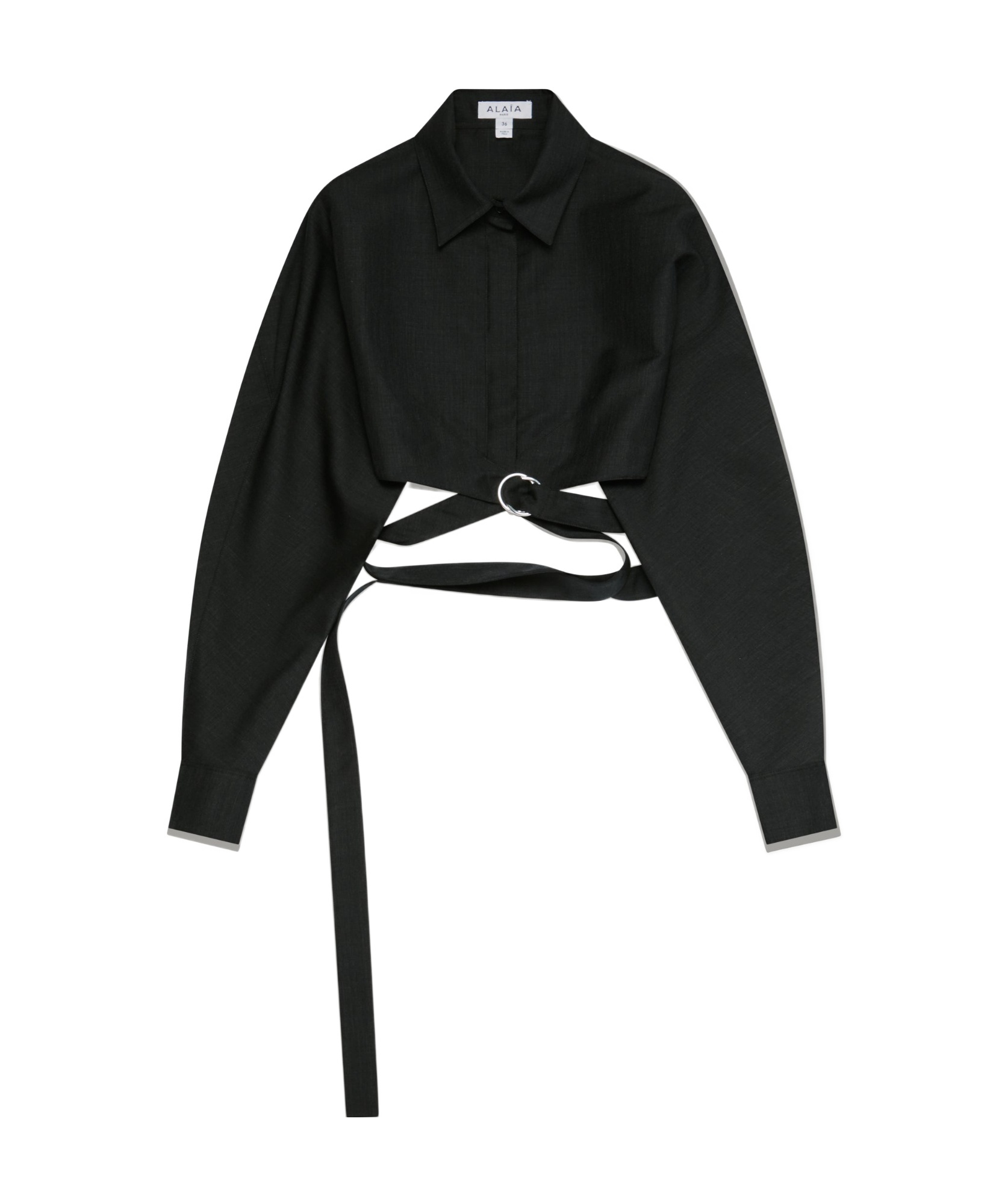 ALAÏA ALAÏA CROPPED WRAP SHIRT