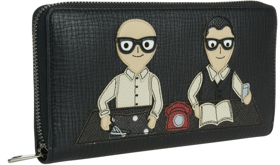 Dolce & Gabbana Logo Zipper Wallet In Black