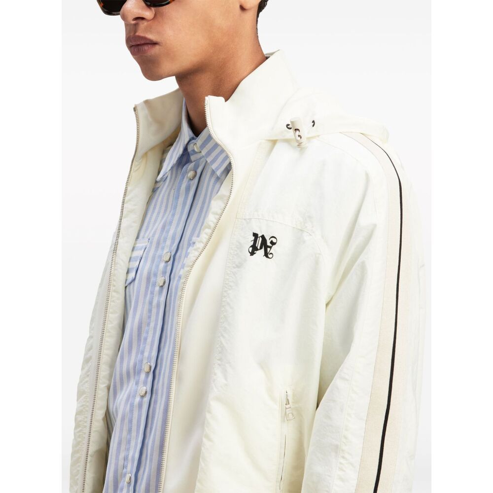 Palm Angels Monogram Nylon Track Jacket In White