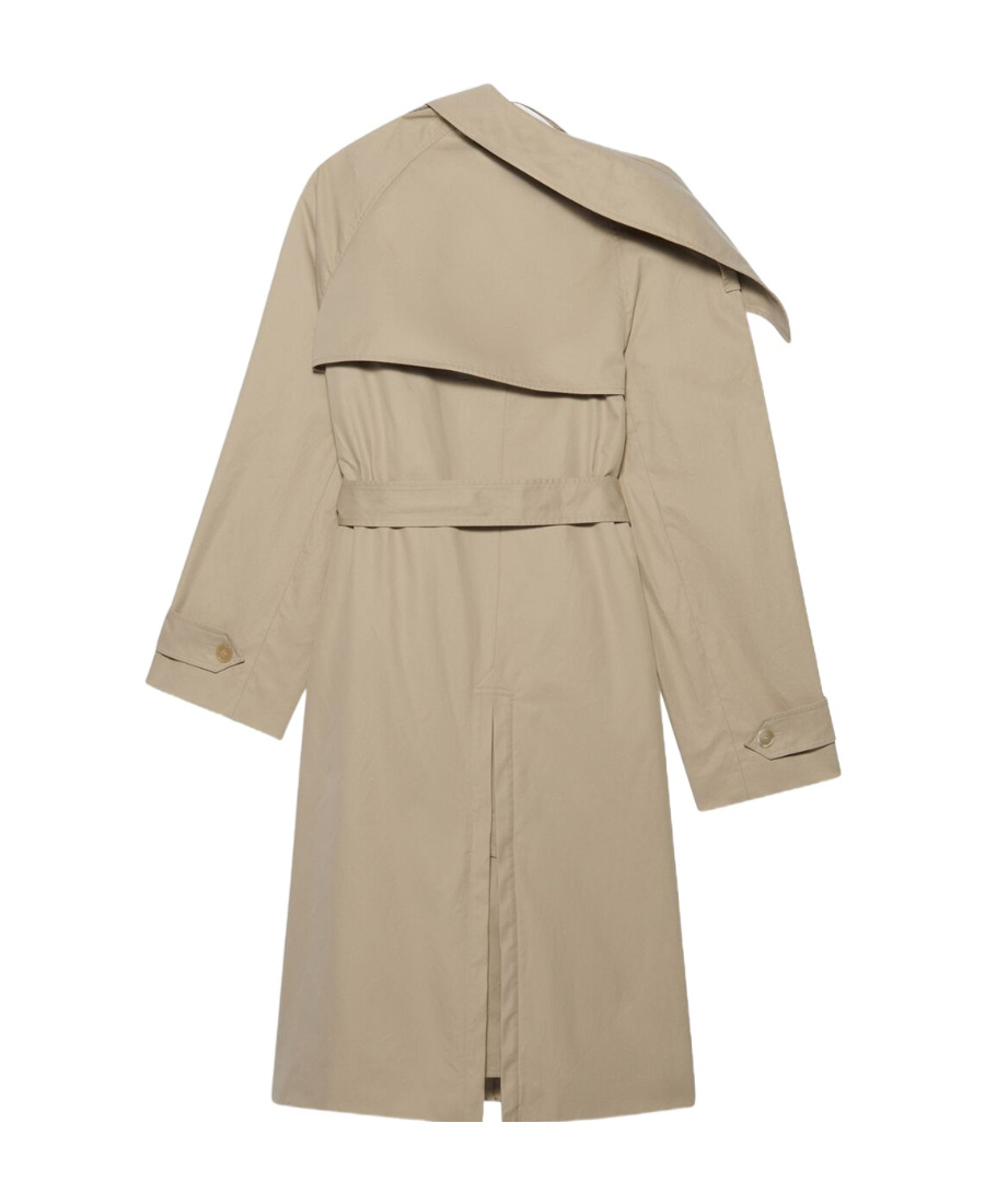 Shop Balenciaga Asymmetric-lapel Trench Coat In Nude