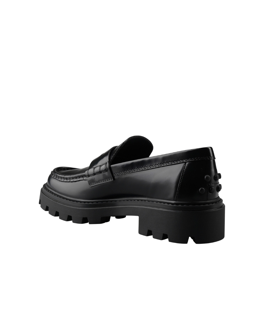 Tod's Penny-slot Leather Loafers In Black