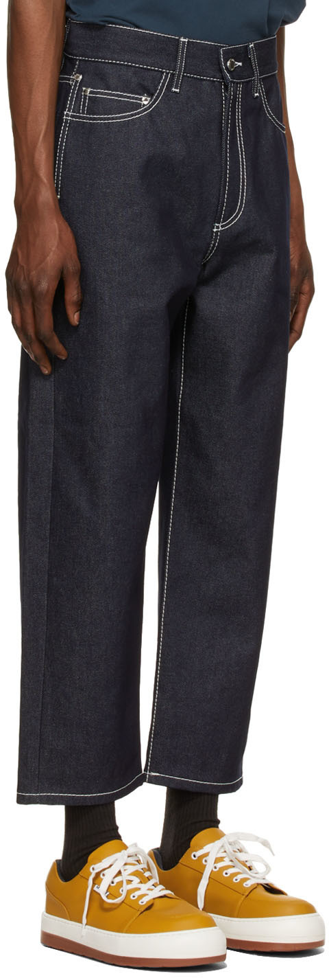 Sunnei Contrast Stitching Jeans In Black