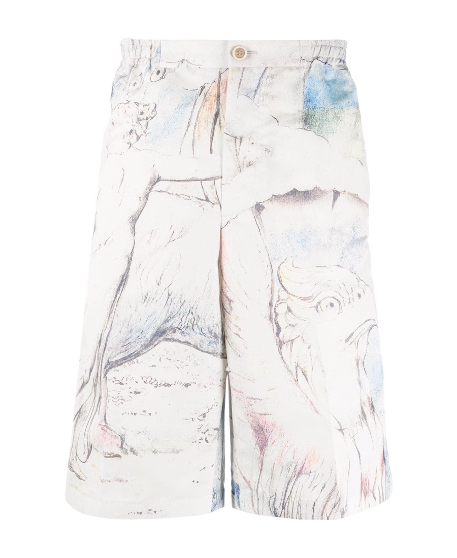 Alexander Mcqueen Abstract-print Chino Shorts In White