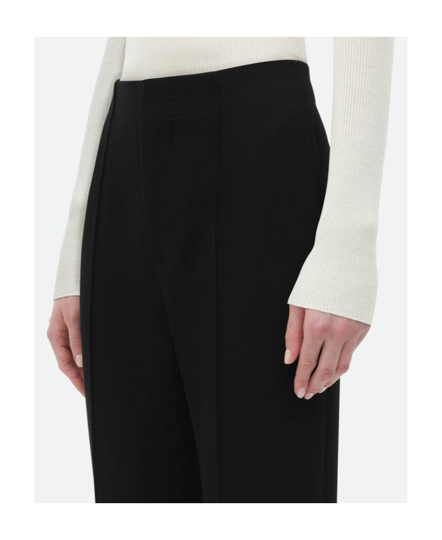 Bottega Veneta Stirrup-cuffs Slim-cut Trousers In Black