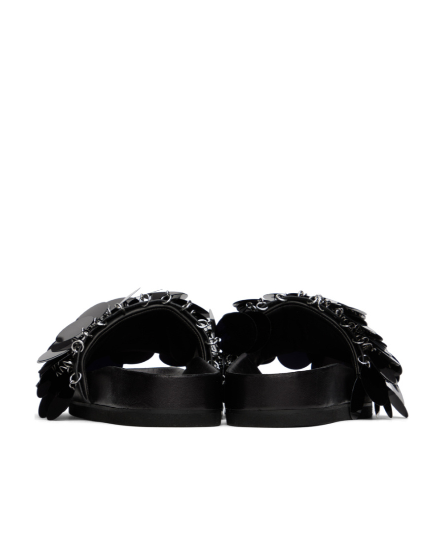 Rabanne Embellished Flat Sole Open Toe Sandal In Black