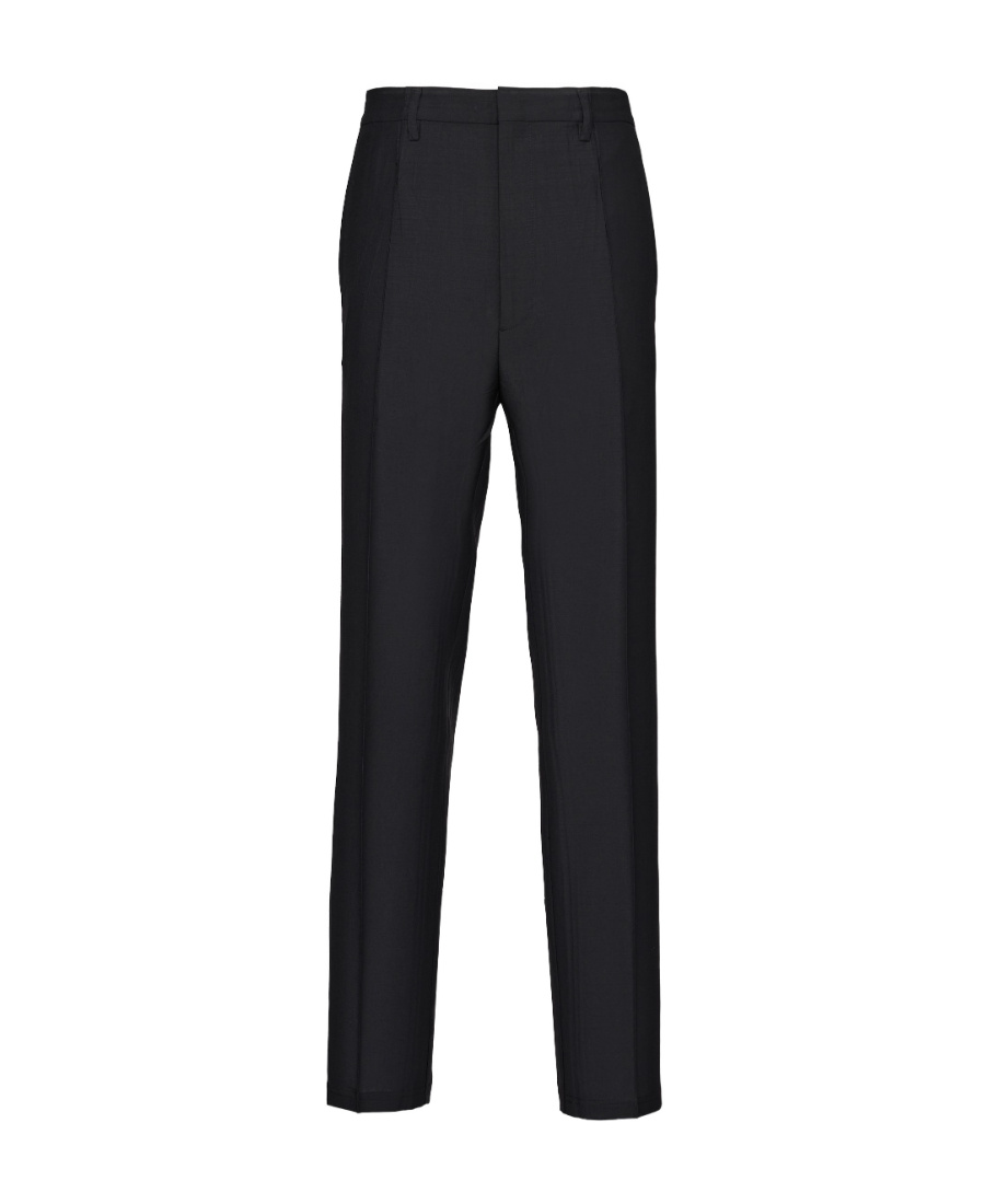Prada Mens Black Slim-fit Straight-leg Woven Trousers In Black