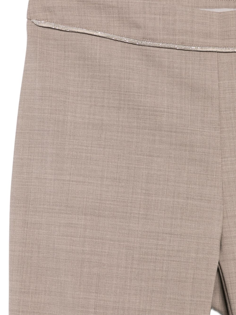 D Exterior Embellished Flared Trousers In Neutral