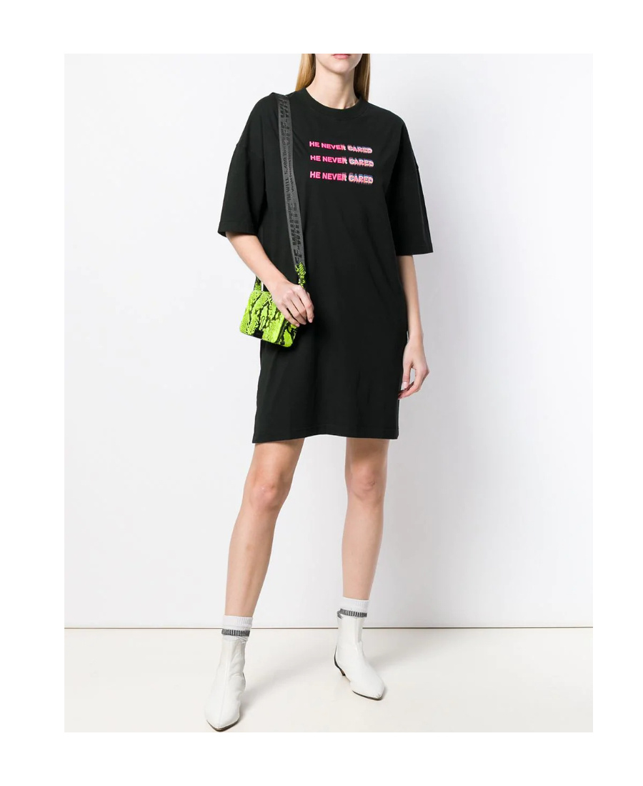 Marcelo Burlon County Of Milan A Printed Dress In Black