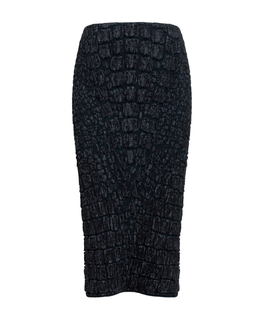 Alaïa Crocodile-effect Pencil Skirt In Black