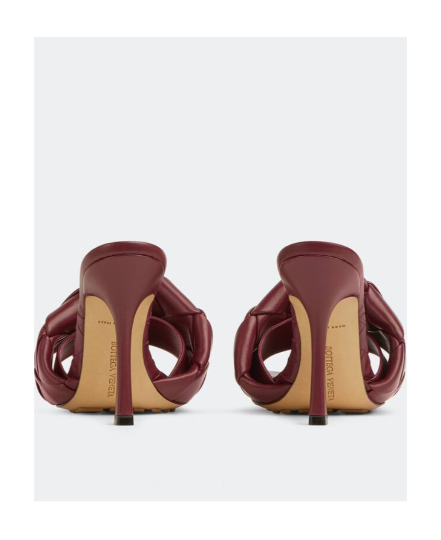 Bottega Veneta The Lido Intrecciato Leather Sandal In Red