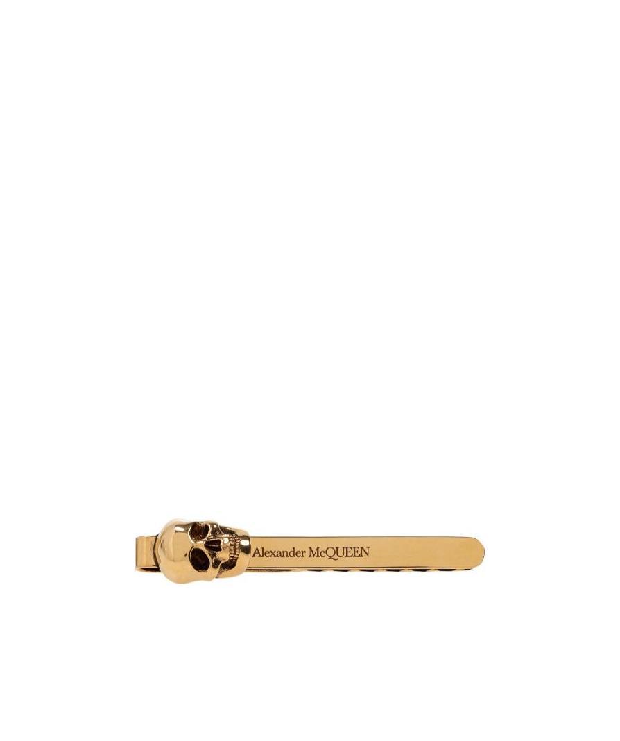 Alexander Mcqueen Logo Tie Clip In Nude