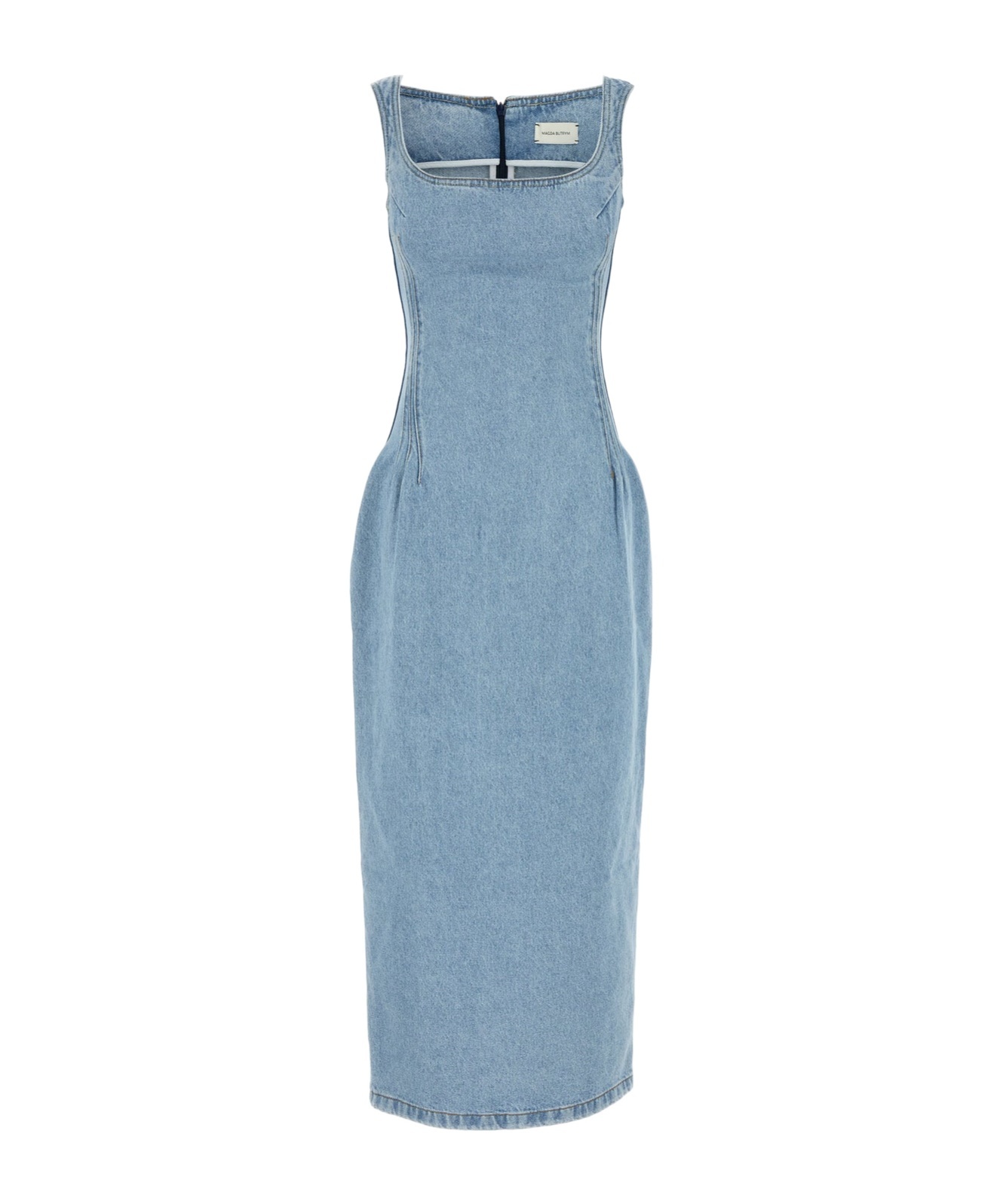 Magda Butrym Round-neck Midi Denim Dress