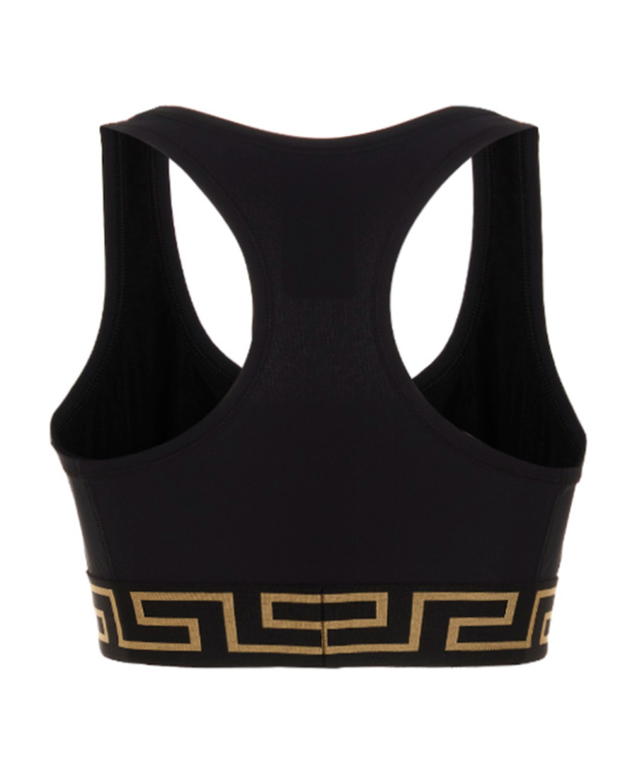 Versace Jersey Top With Topeka Bi-stretch Organic Cotton In Black