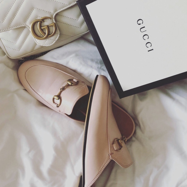 Gucci Princetown Loafer Mule In White Leather