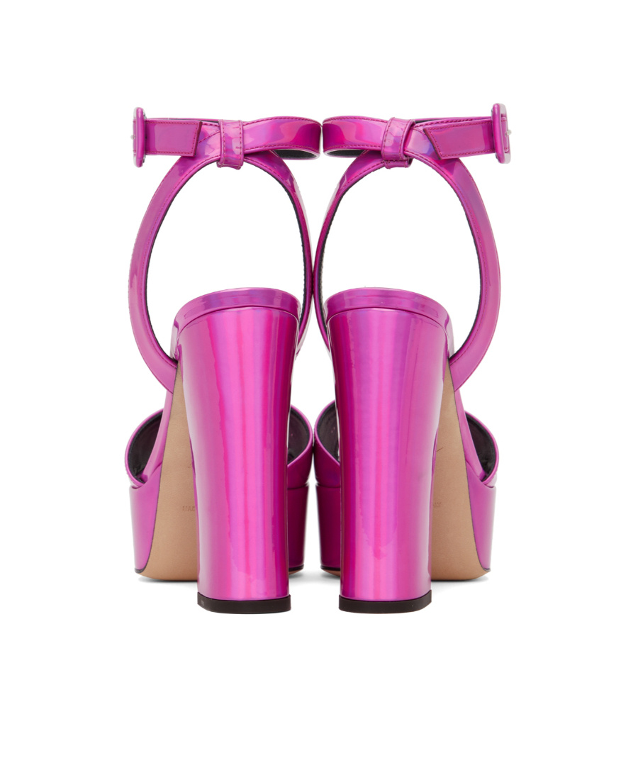 Giuseppe Zanotti Logo Square-toed High-heeled Sandals In Pink