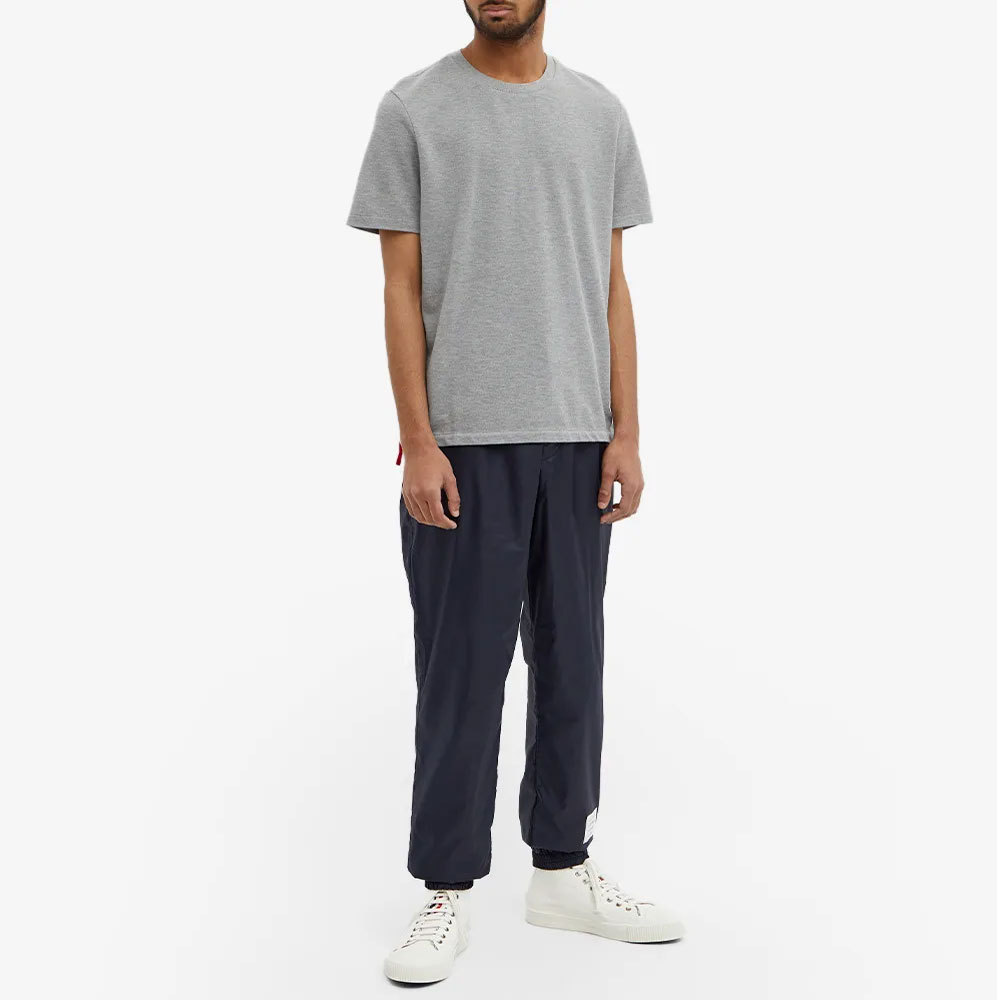 Thom Browne Centre-back Stripe Piqué T-shirt In Gray