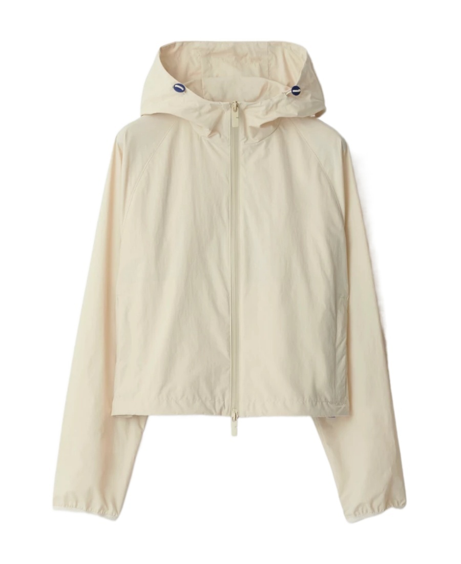 Burberry Equestrian Knight Zip-up Jacket In White