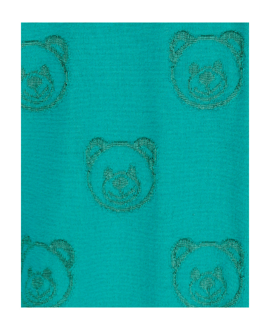 Moschino Green Allover Teddy Sweater In Green