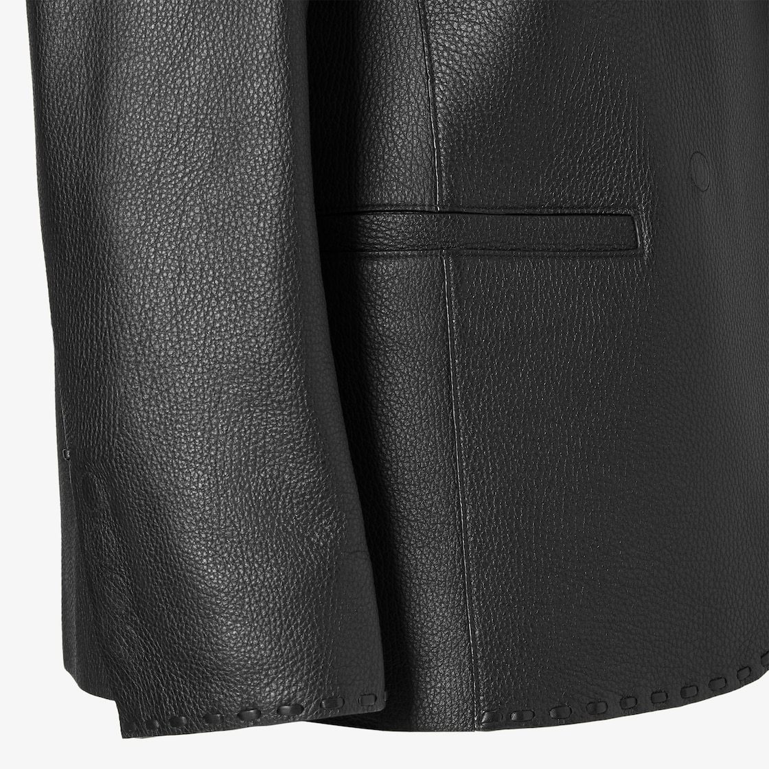 Fendi Black Deerskin Selleria Jacket In Black
