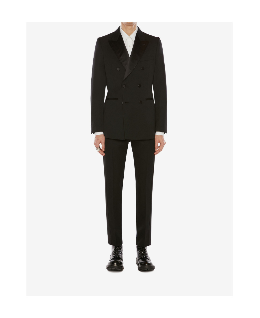 Alexander Mcqueen Double-breasted Suit Jacket In Black