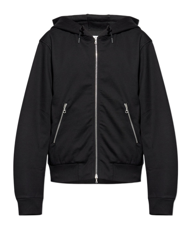 Dries Van Noten Long Sleeve Hooded Sweatshirt In Black