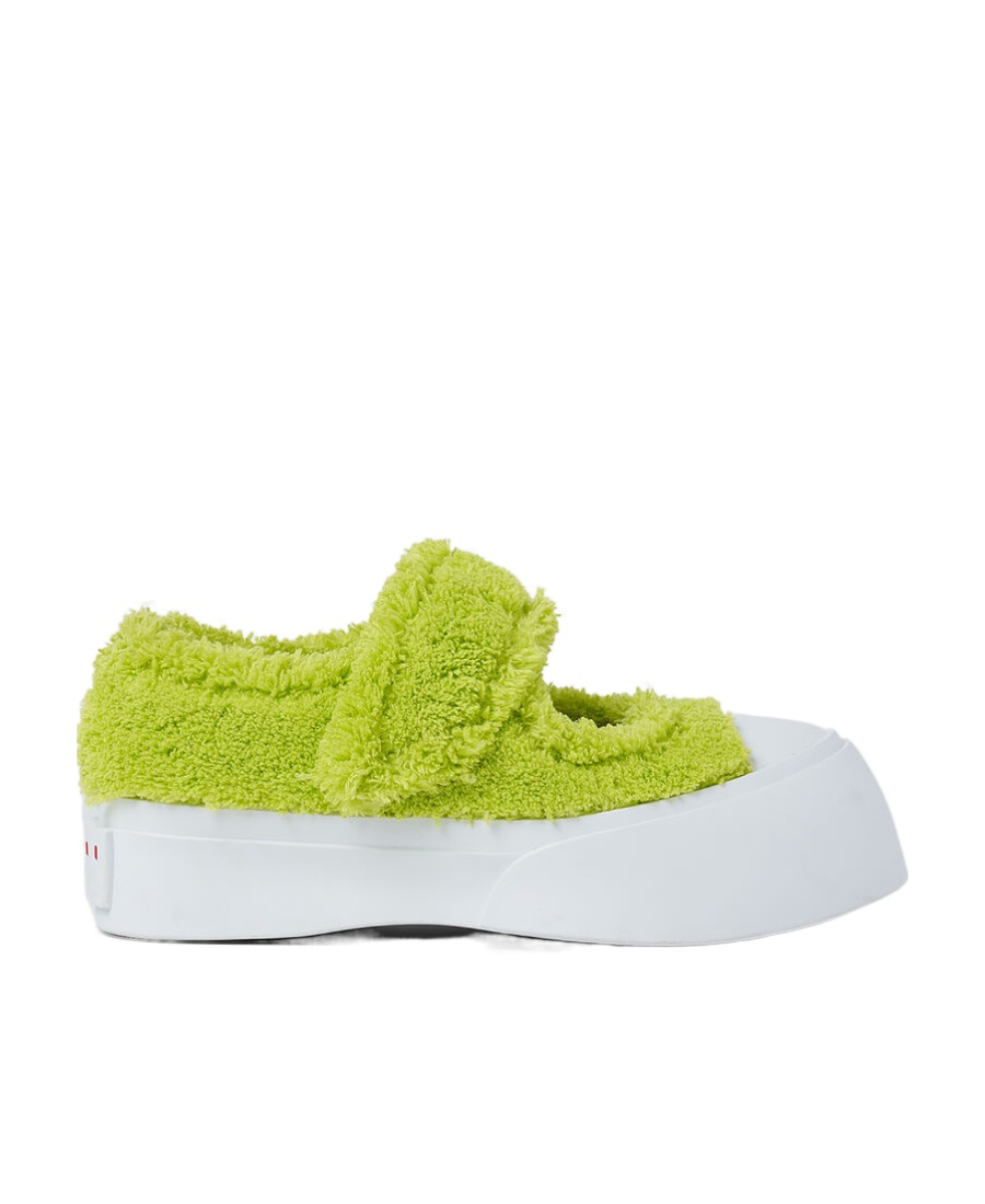 Marni Leather Ballerina Shoes In Green