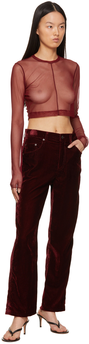 Marc Jacobs Logo High-waisted Straight Trousers In Brown