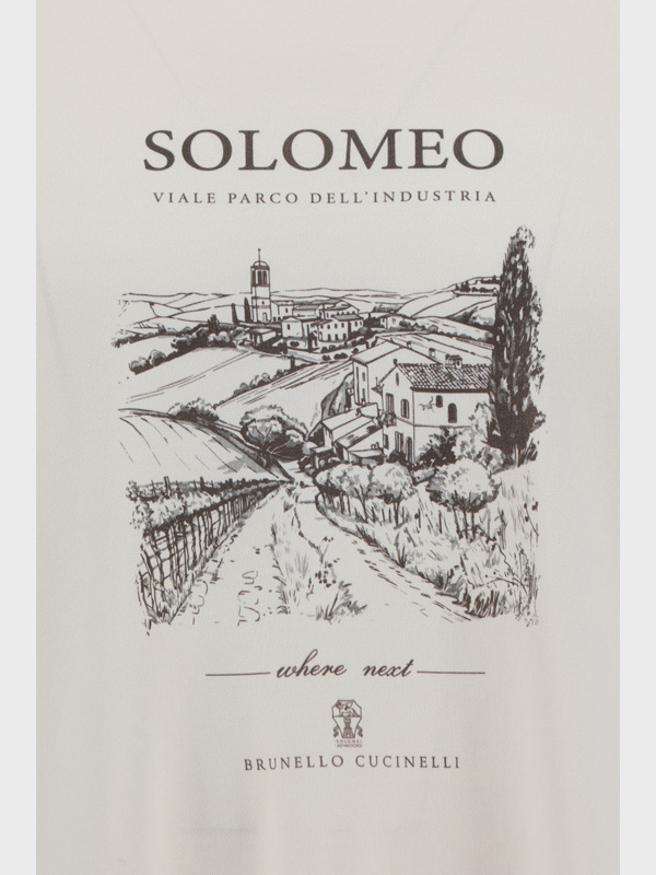 Brunello Cucinelli Grey Cotton Jersey Milano T-shirt In White