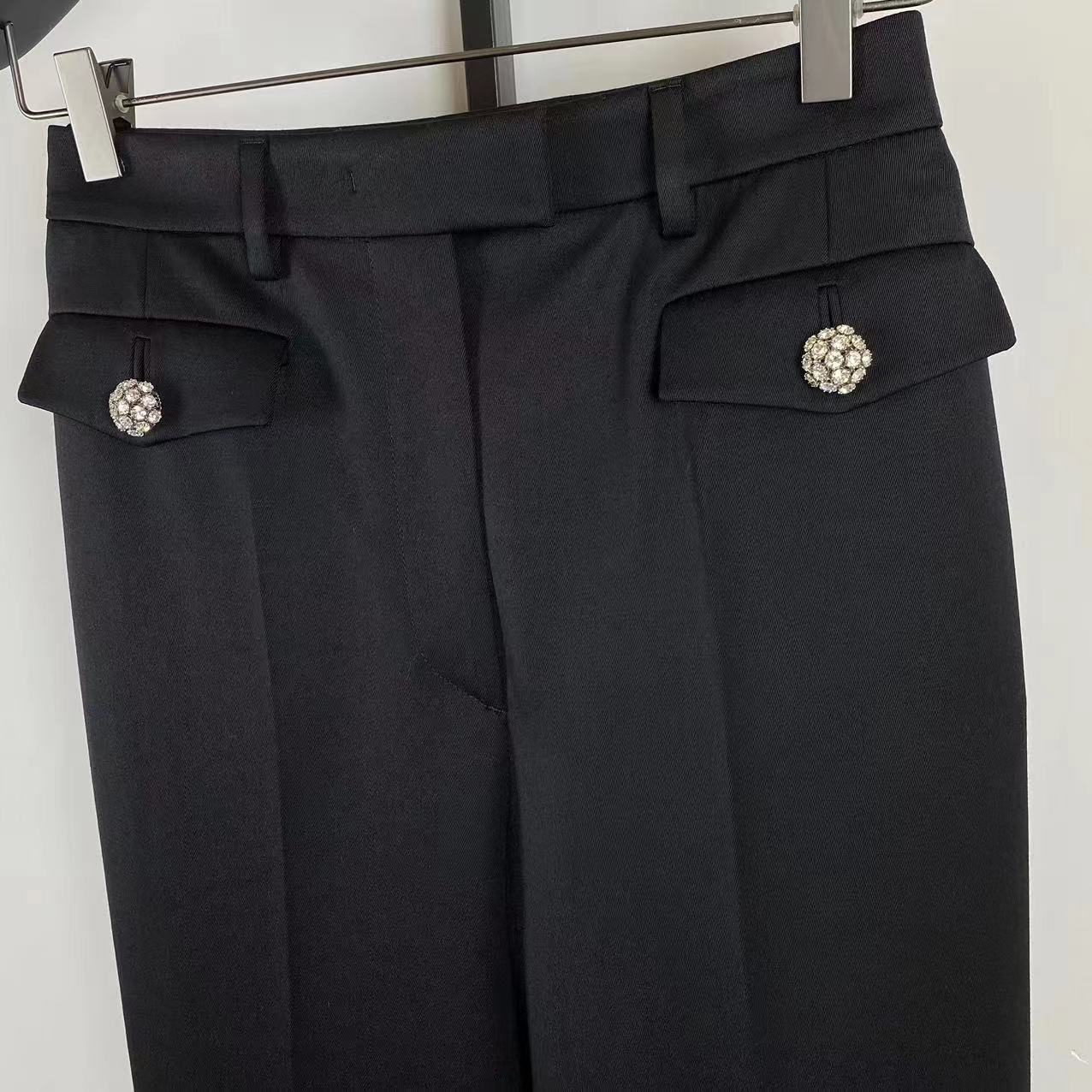 Prada Front Pocket Tailored Trousers In Black