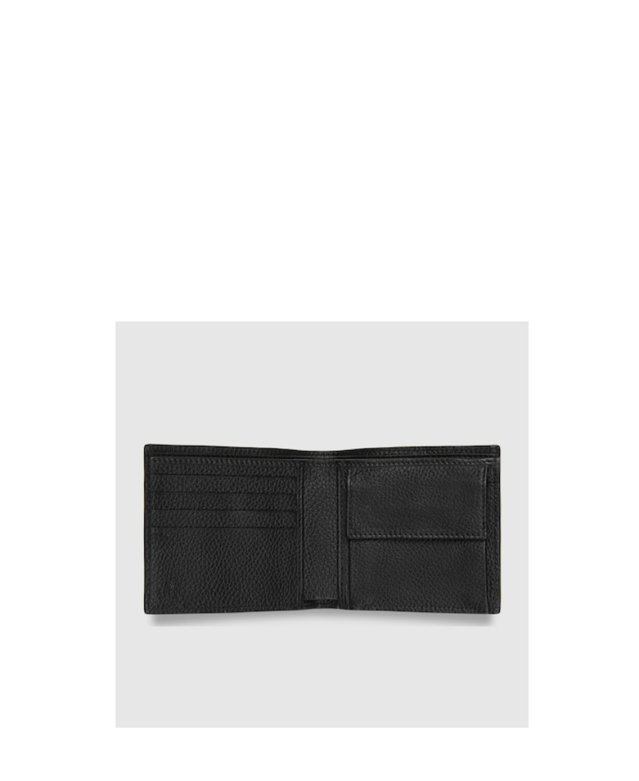 Gucci Black Bi-fold Wallet With Logo Detail In Hammered Leather Man In Black