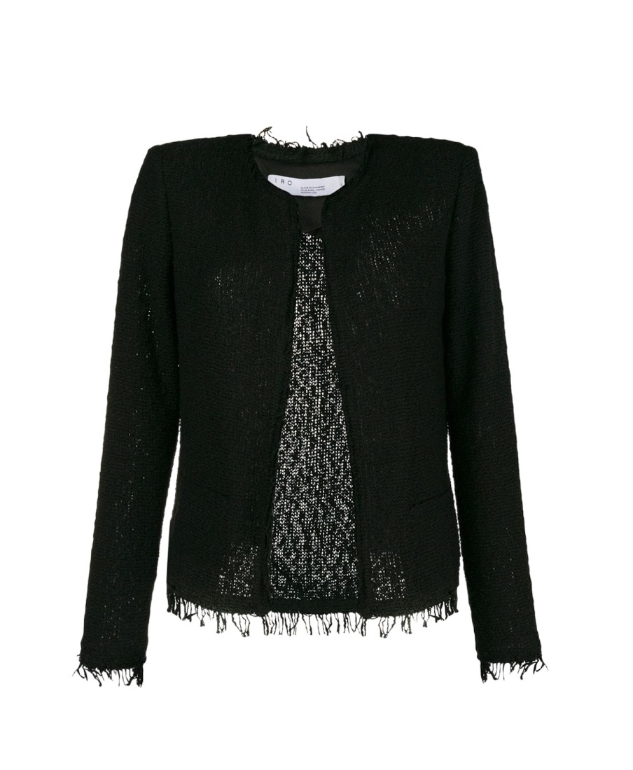 Iro Shavani Collarless Casual Jacket In Black