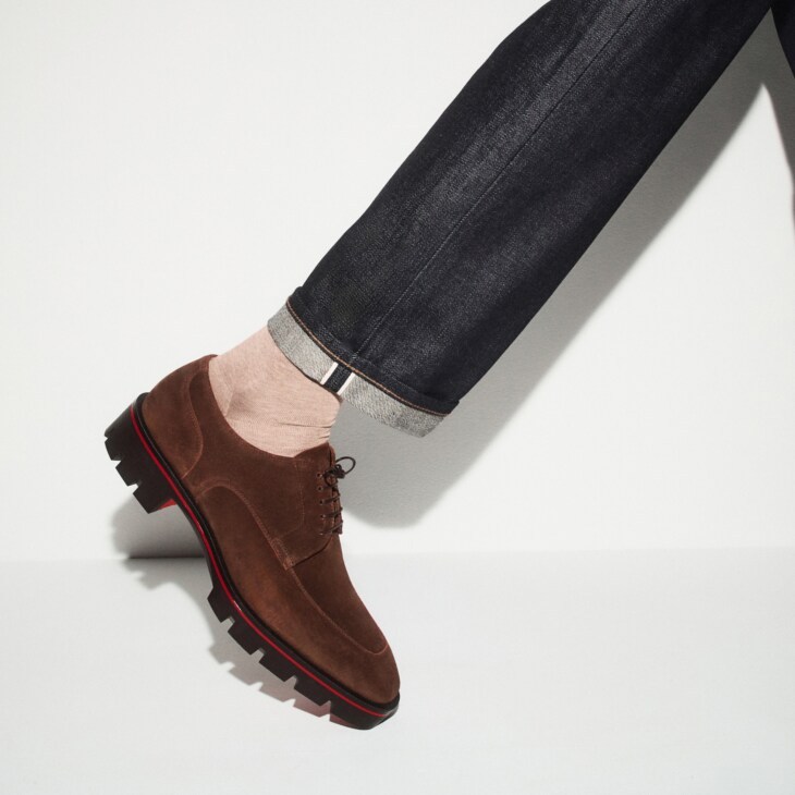 Christian Louboutin Davisol Strapped Derby Shoes In Brown