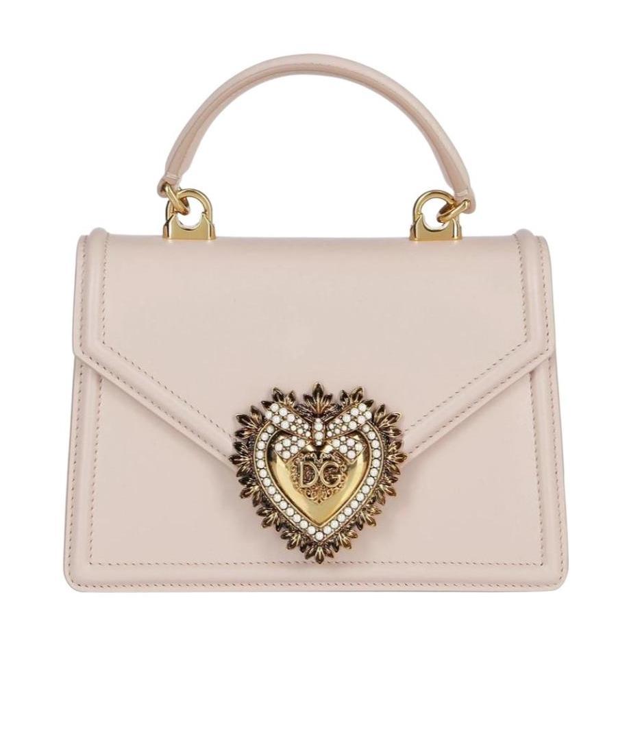 Dolce & Gabbana Women's Small Devotion Leather Top Handle Bag In Nude
