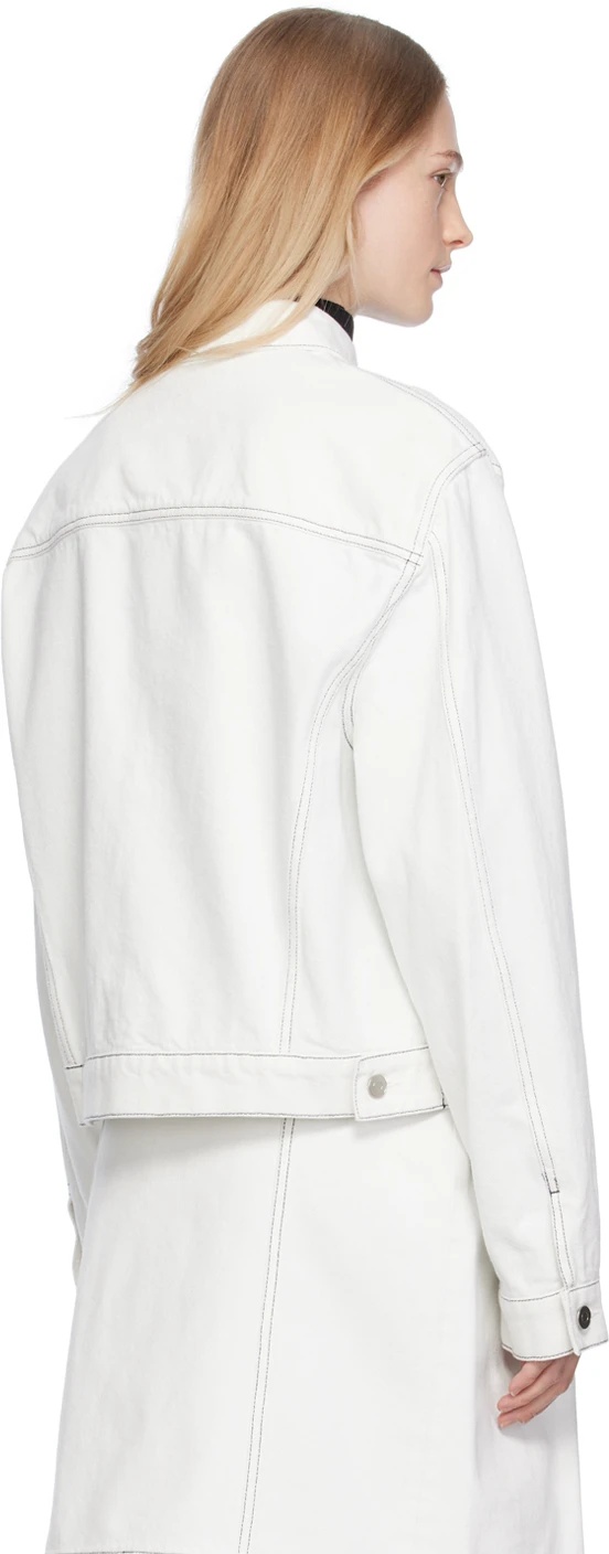 WE11 DONE PLEATED LAPEL DENIM JACKET