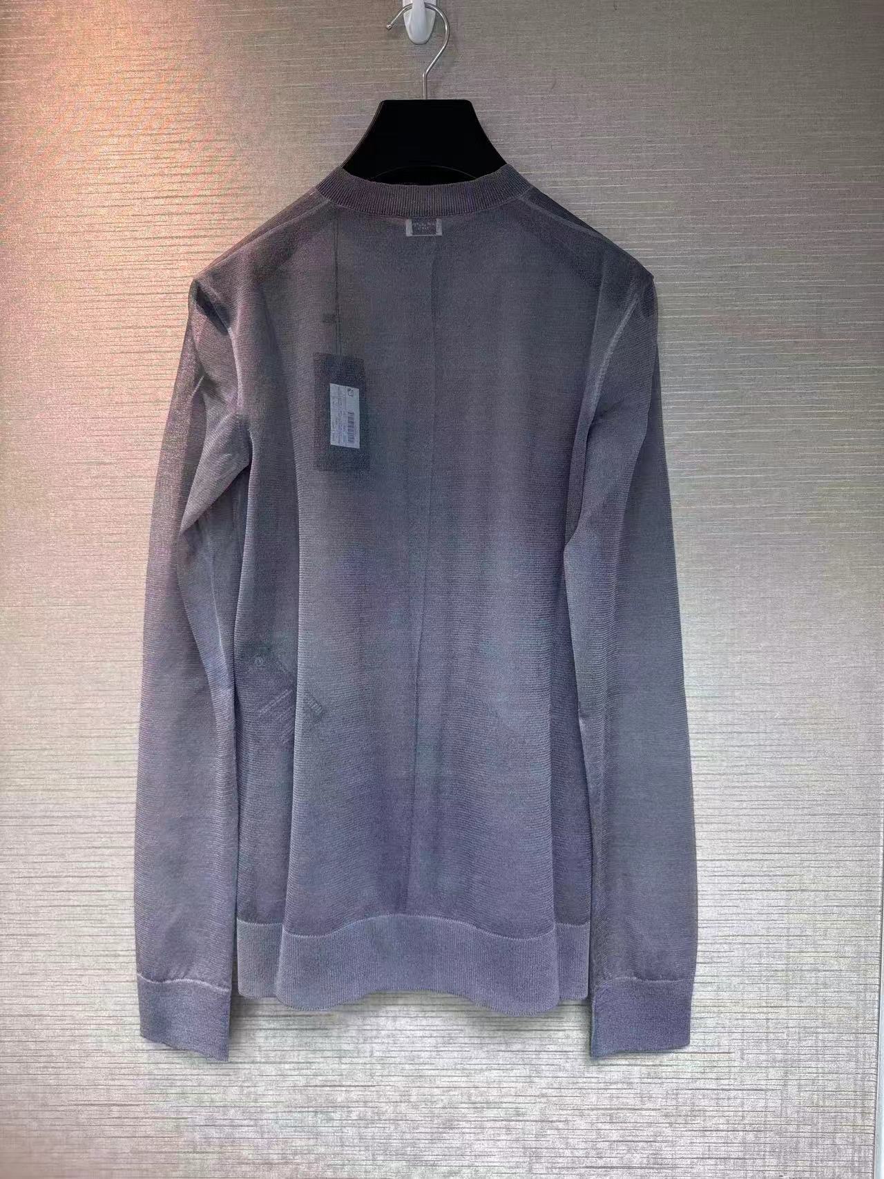 Saint Laurent Long-sleeved Sweater In Blue