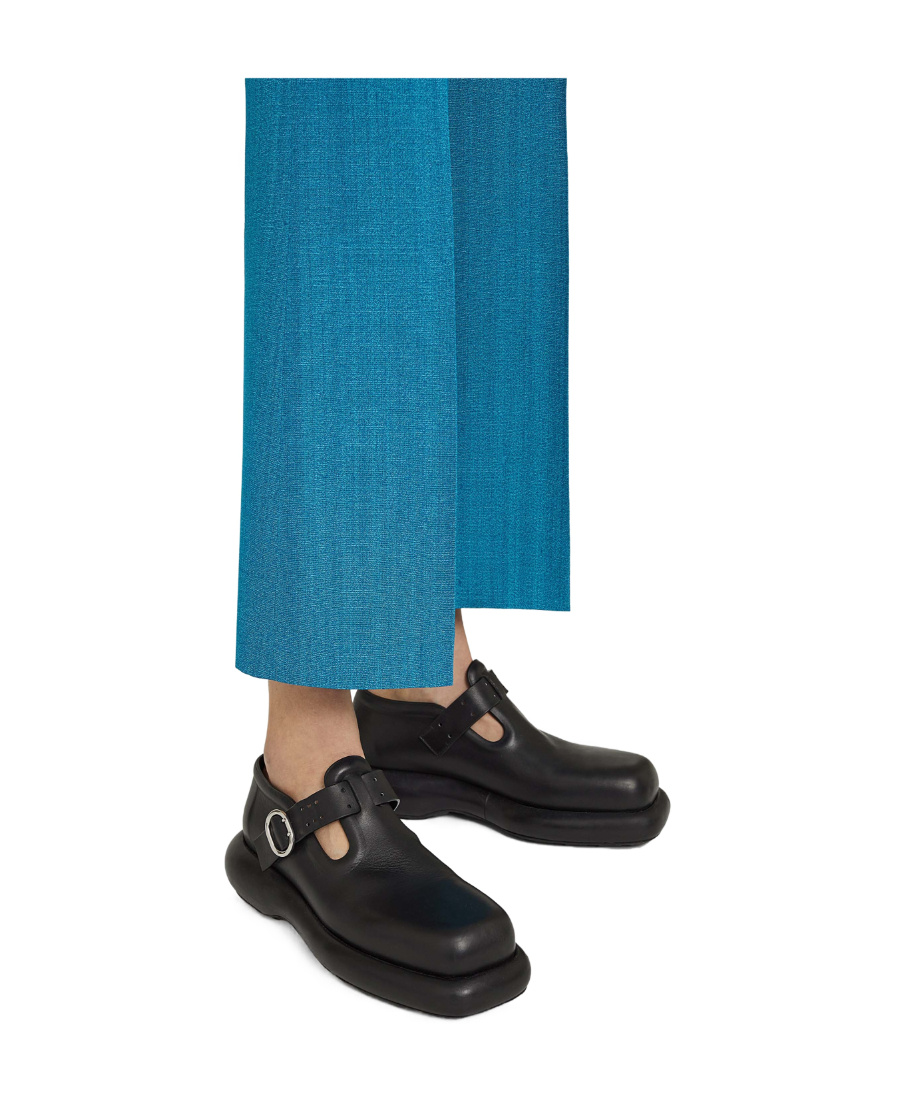 Jil Sander Leather Buckle Loafers Peculiar Sole In Black