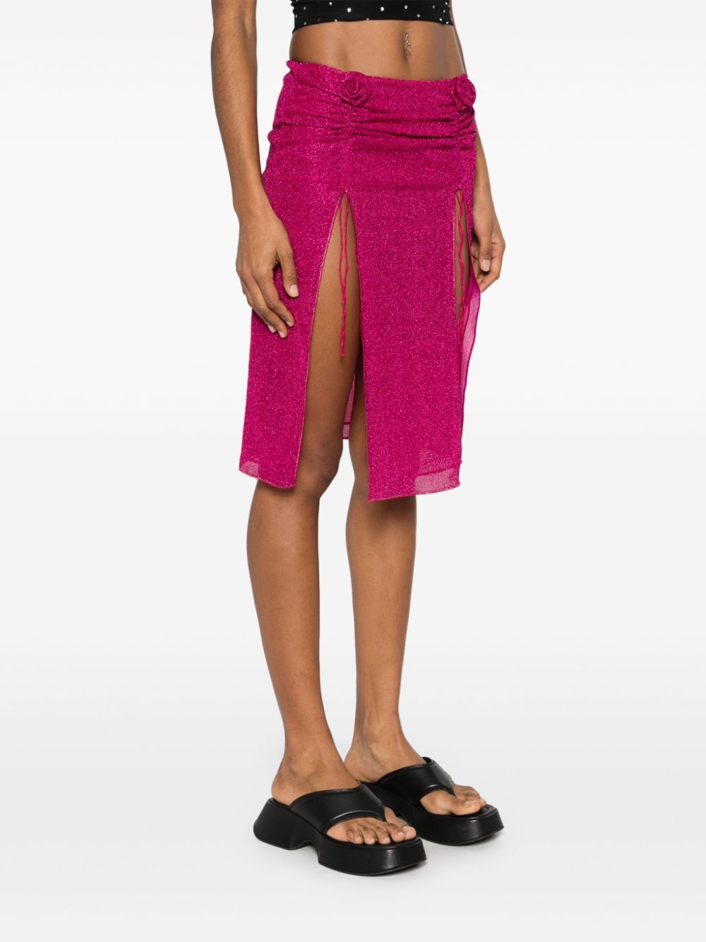 Oseree Lumiére Rose Skirt In Pink