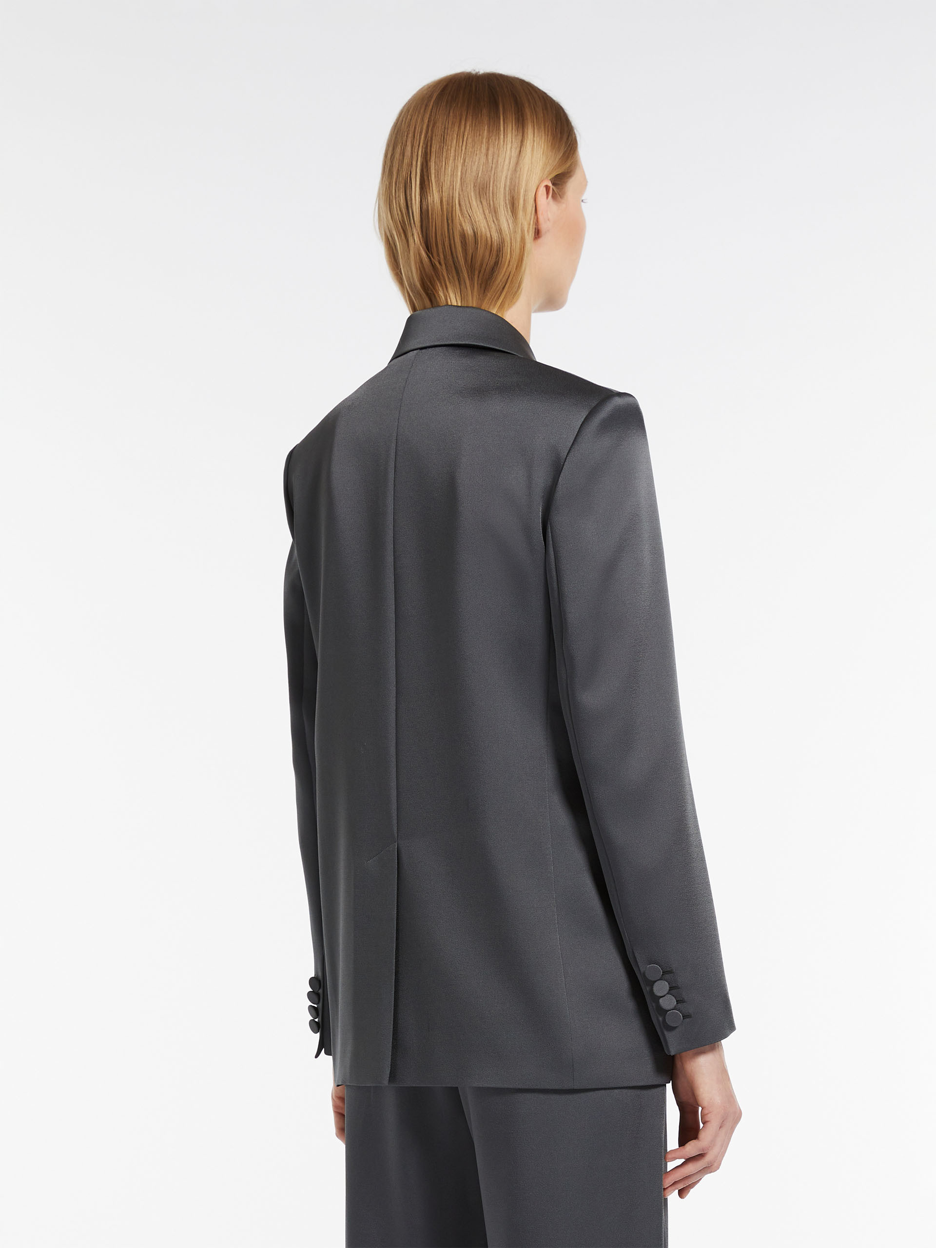Shop Max Mara Double-breasted Blazer In Gray
