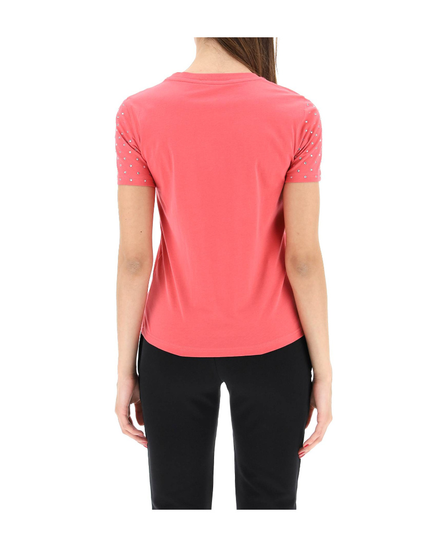 Moschino Teddy Crystal-embellished T-shirt In Pink