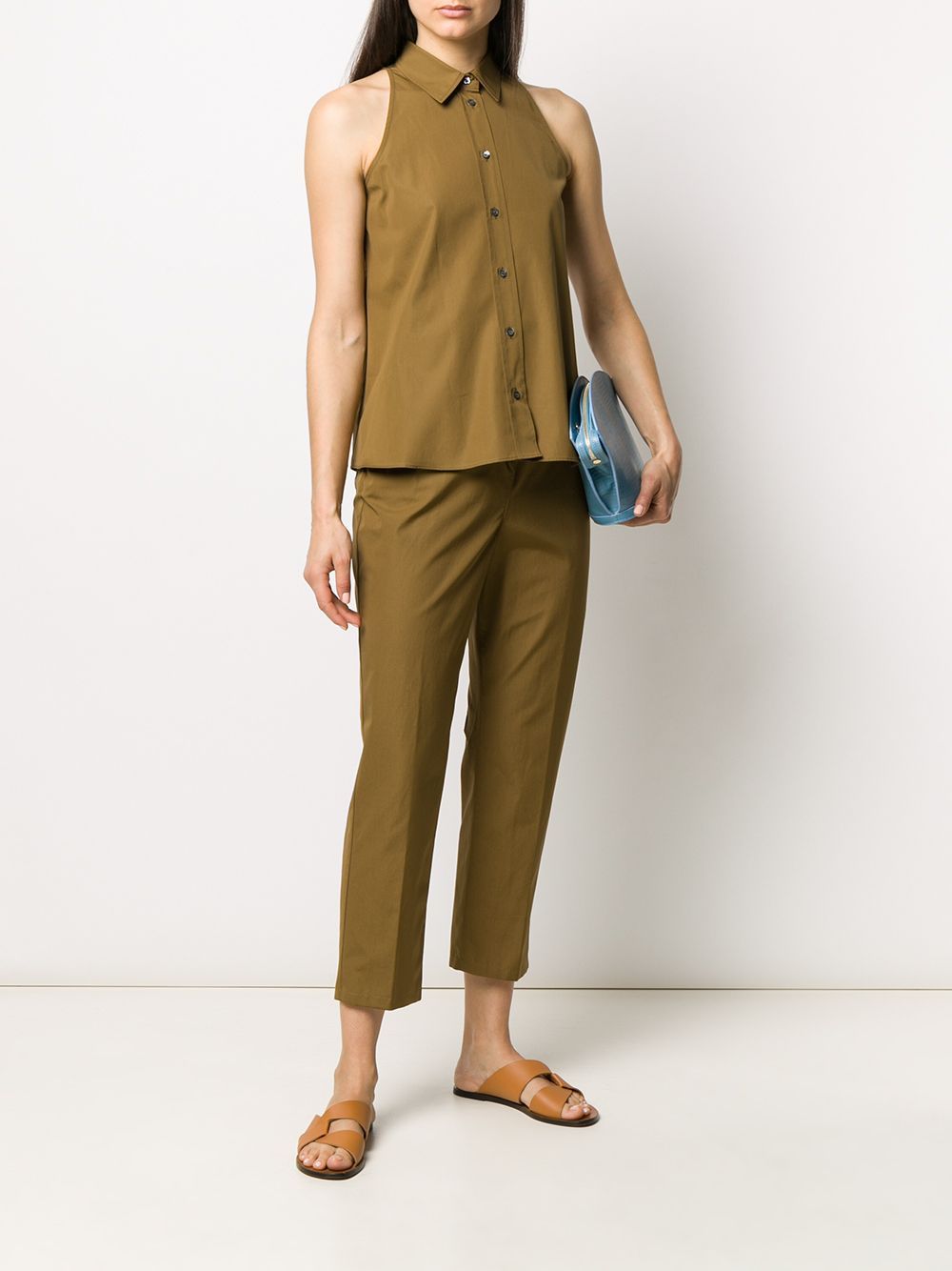 Aspesi Cut Out Detail Shirt In Brown