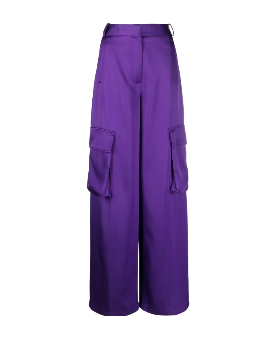 Versace Duchesse Viscose Informal Wide-leg Cargo Pant In Purple
