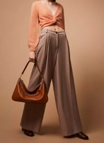 Twinset Wide-leg Trousers With High Waist In Brown