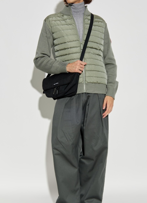 Canada Goose Long-sleeved Paneled Down Jacket In Green