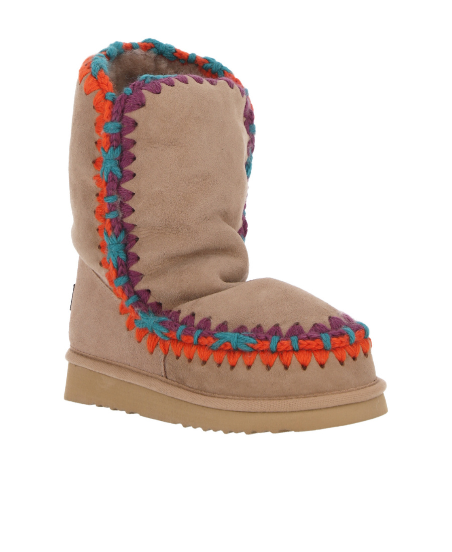 MOU ESKIMO 24 CONTRAST-STITCH BOOTS 