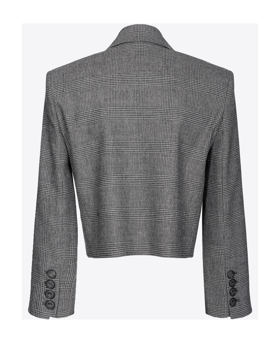 Pinko Houndstooth Cropped Jacket In Gray