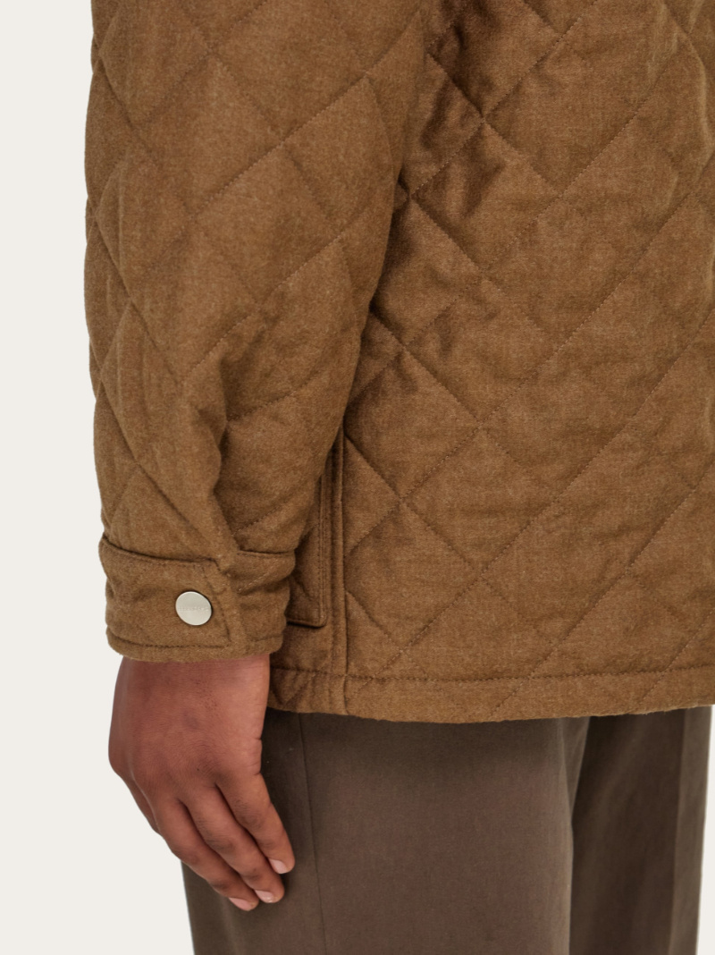 Ferragamo Quilted Jacket In Brown
