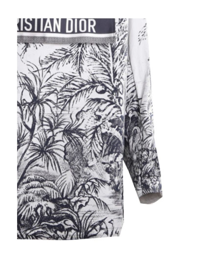 DIOR HOODED LONG-SLEEVED PRINTED PATTERN SWEATER