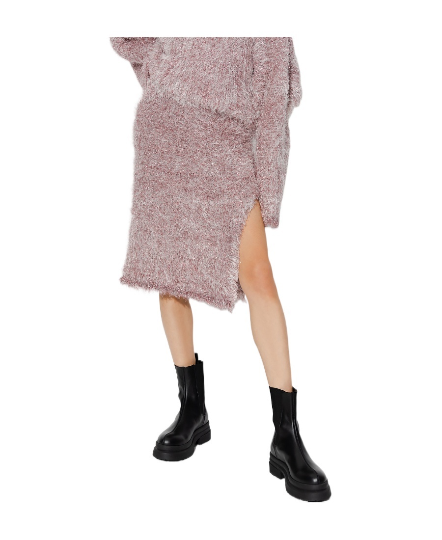 Jw Anderson Side-slit Skirt In Nude